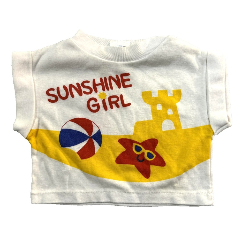 80s Hopscotch Vintage Kidcore TShirt Girls 9 mos White Sunshine Girl Beach
